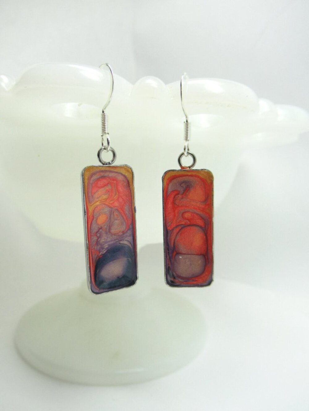Rectangular Pebeo earrings - Picture 4 of 8